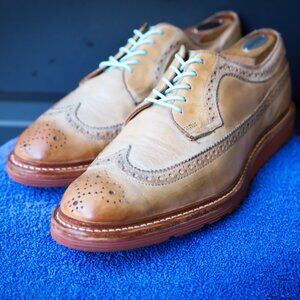 SALE -Allen Edmonds 8.5-D Shannon Drive Burnished Walnut Wingtip Mens Dress Shoe